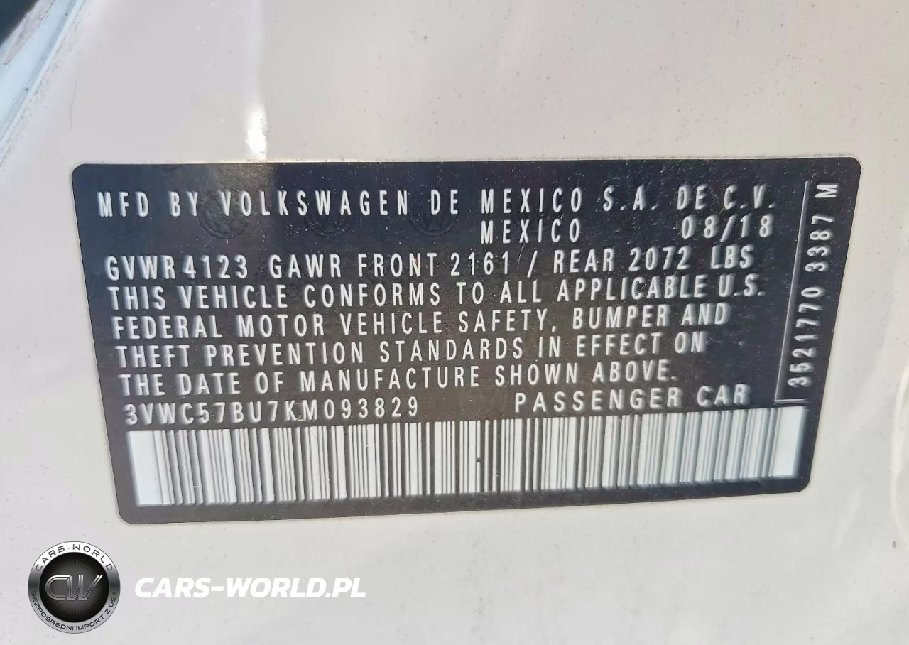 2019 Volkswagen Jetta S VIN:3VWC57BU7KM093829 - 12
