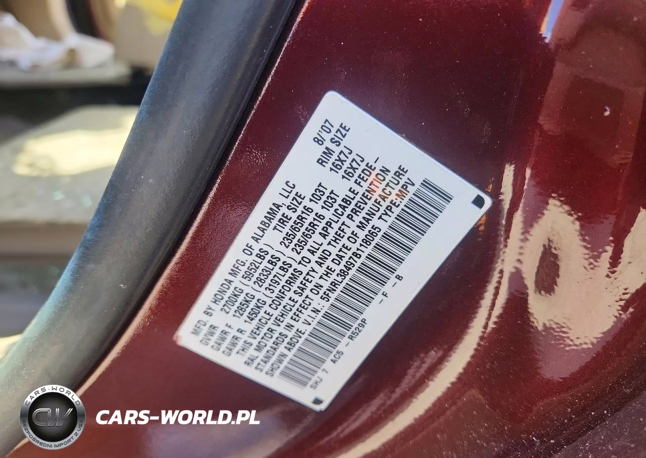 2007 Honda Odyssey Ex VIN:5FNRL38497B118065 - 14