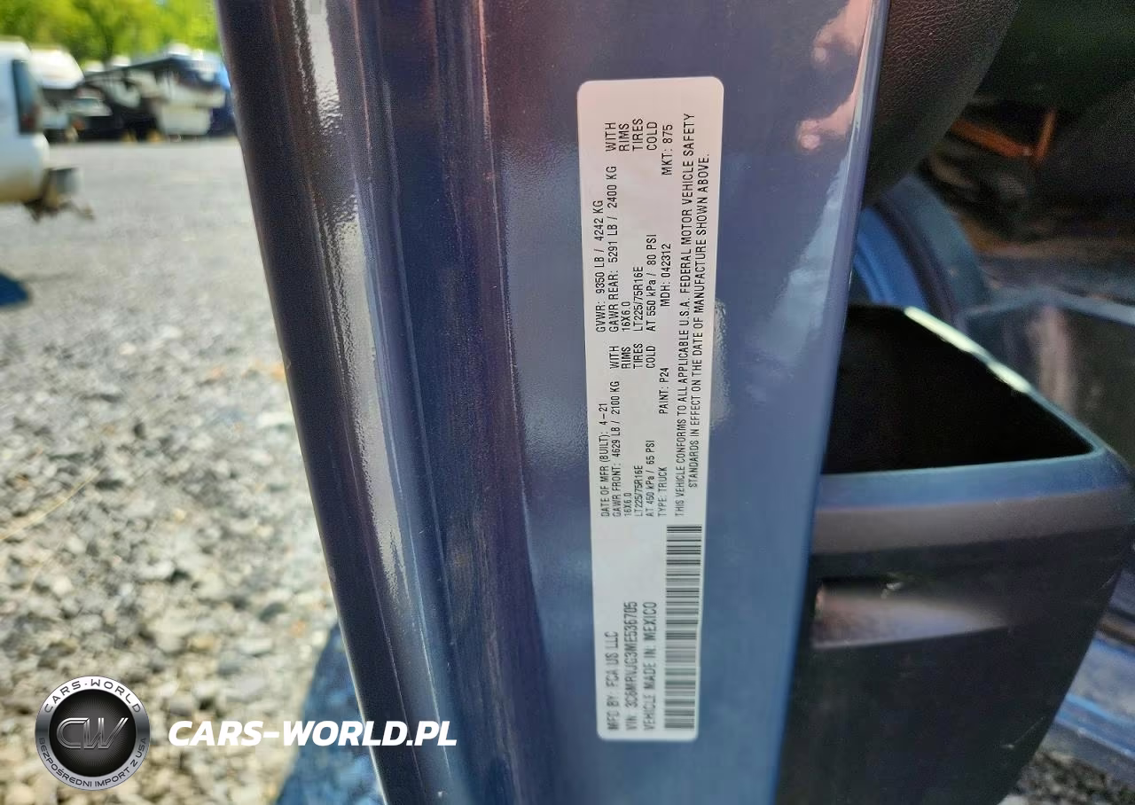 2021 Ram Promaster 3500 Delivery Van VIN:3C6MRVJG3ME536705 - 13
