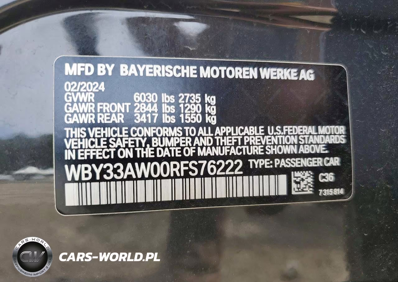 2024 BMW I4 M50 VIN:WBY33AW00RFS76222 - 13