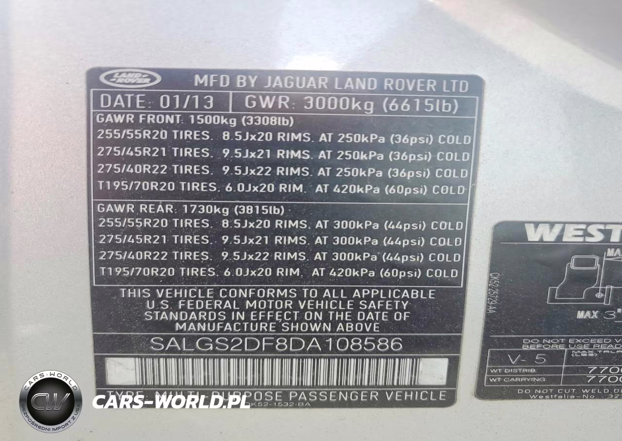 2013 Land Rover Range Rover Hse VIN:SALGS2DF8DA108586 - 13