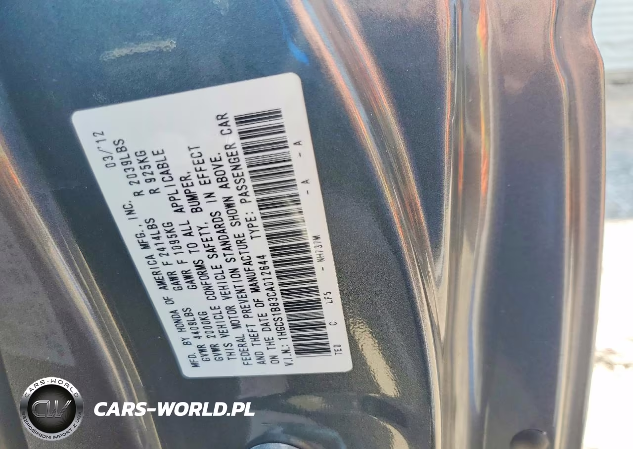 2012 Honda Accord Exl VIN:1HGCS1B83CA012644 - 12