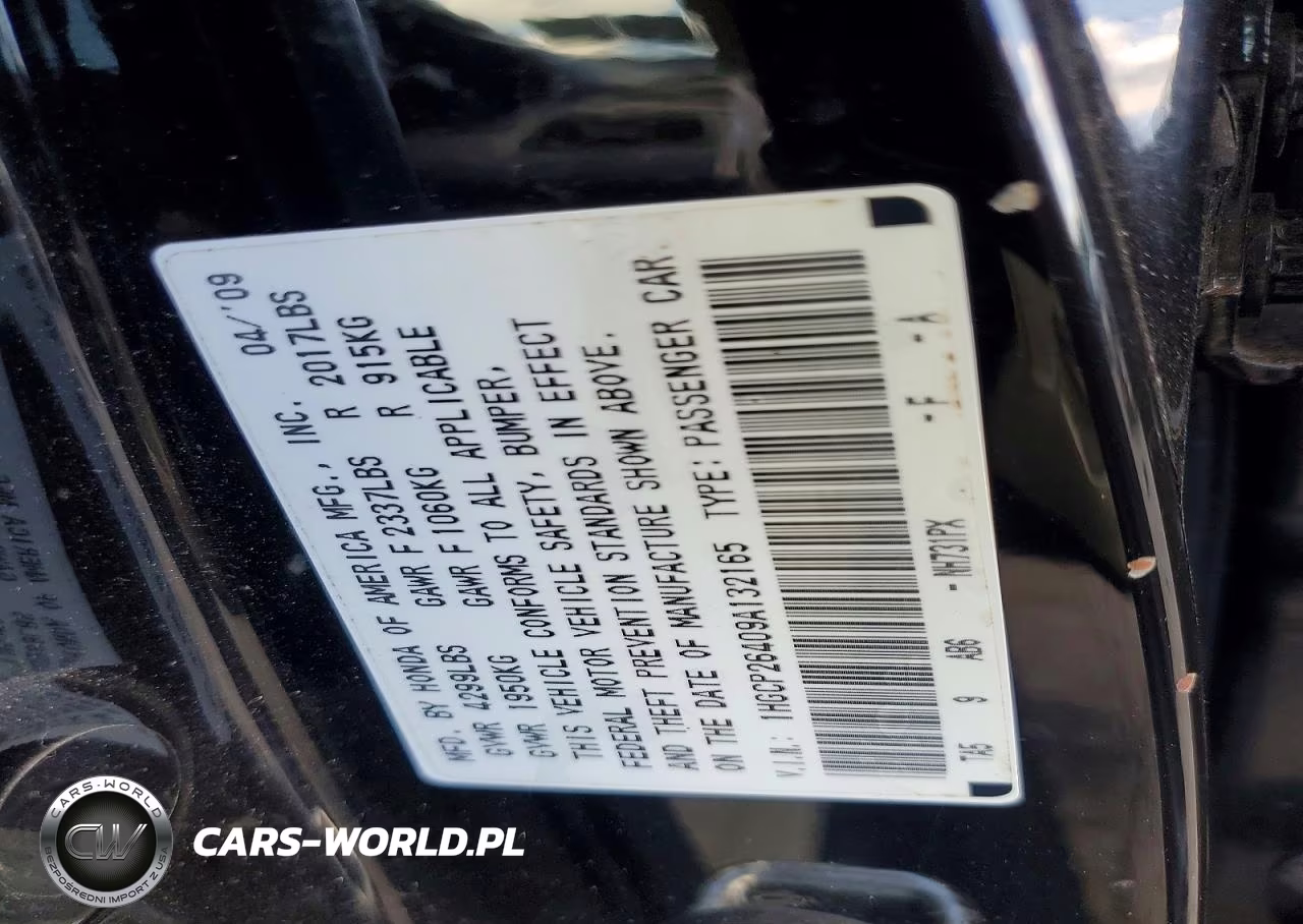 2009 Honda Accord Lxp VIN:1HGCP26409A132165 - 13