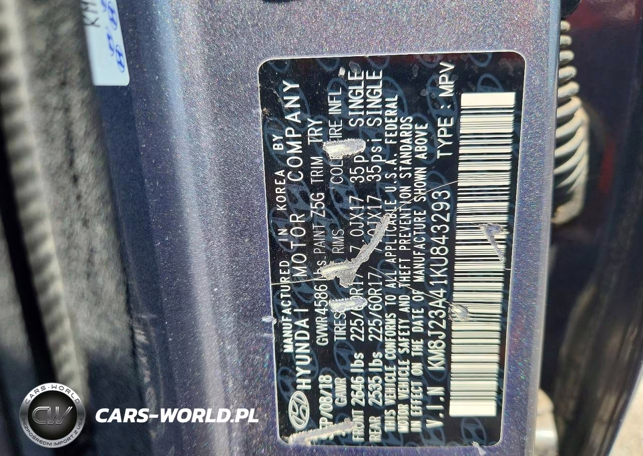 2019 Hyundai Tucson Se VIN:KM8J23A41KU843293 - 13