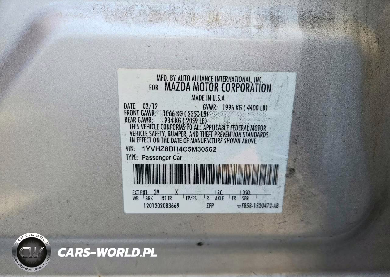 2012 Mazda 6 I VIN:1YVHZ8BH4C5M30562 - 12