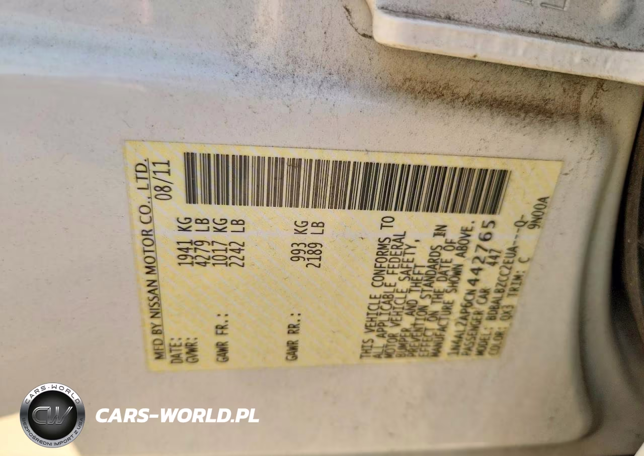2012 Nissan Altima 2.5 VIN:1N4AL2AP6CN442765 - 12