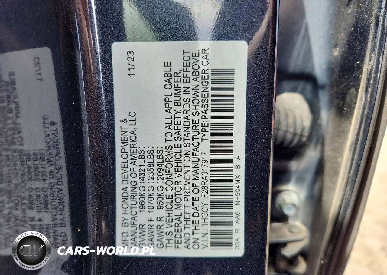 2024 Honda Accord Lx VIN:1HGCY1F28RA017917 - 12