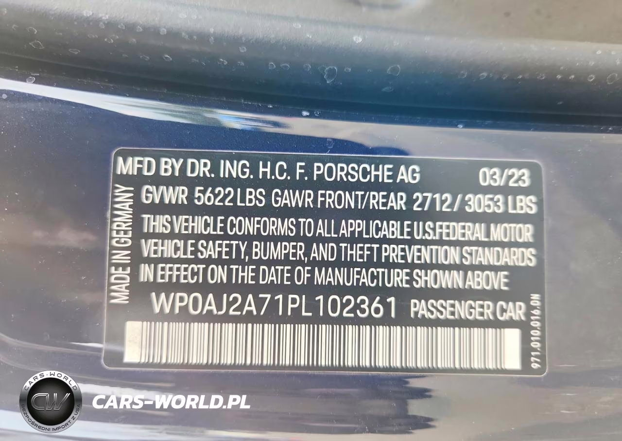 2023 Porsche Panamera Base VIN:WP0AJ2A71PL102361 - 12