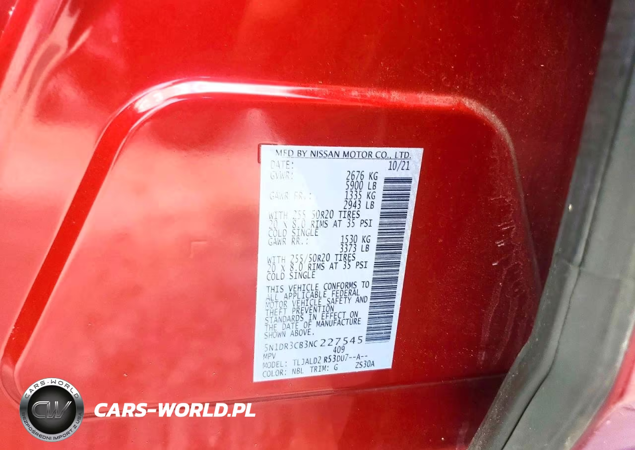 2022 Nissan Pathfinder Sl VIN:5N1DR3CB3NC227545 - 12