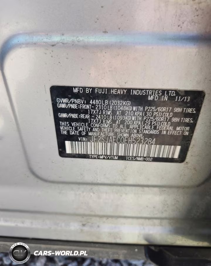 2014 Subaru Forester 2.5I Premium VIN:JF2SJAEC0EH523284 - 13