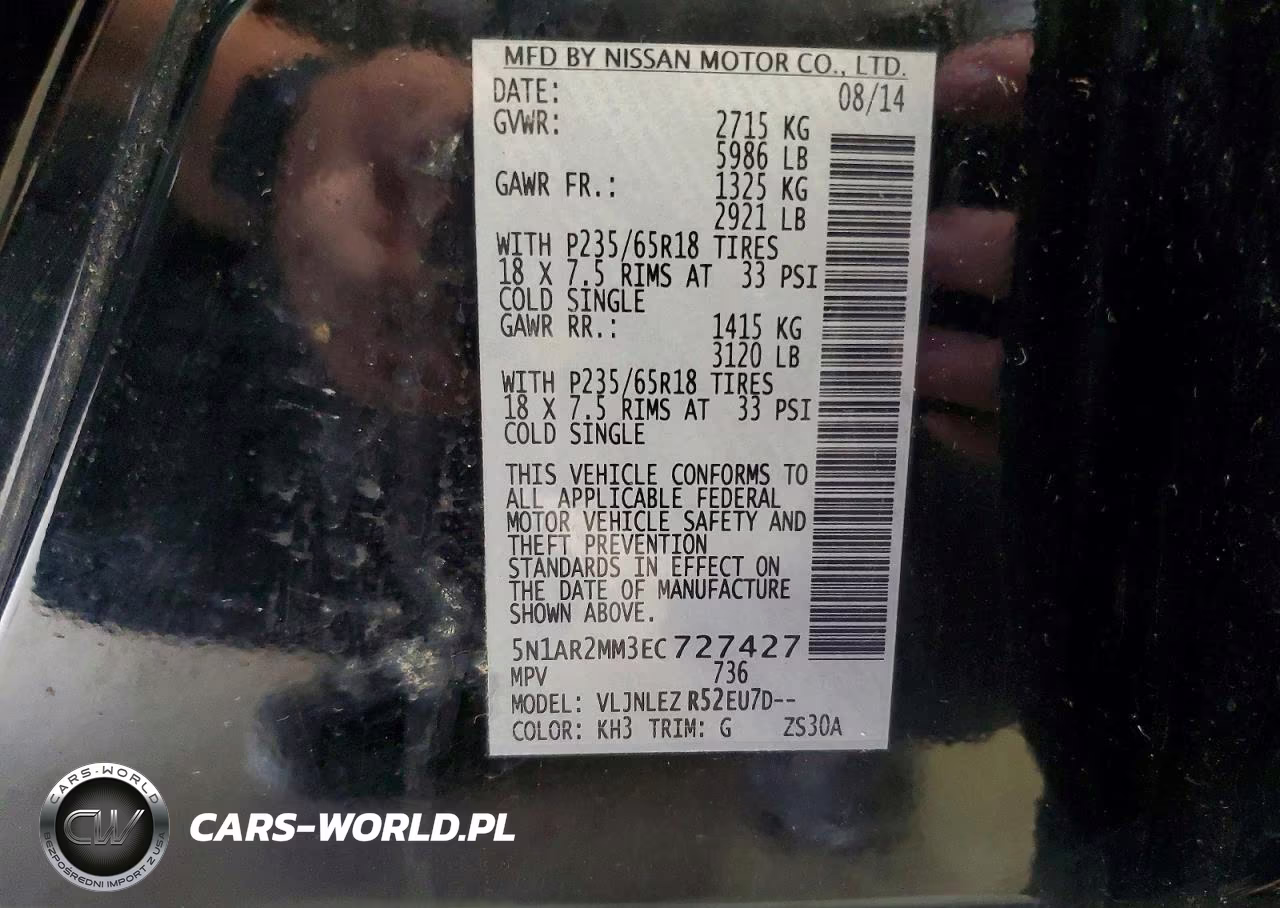 2014 Nissan Pathfinder Sv VIN:5N1AR2MM3EC727427 - 13