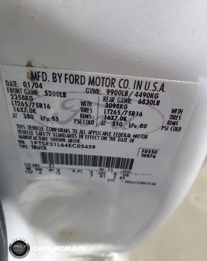 2004 Ford F350 Srw Super Duty VIN:1FTSF31L64EC05459 - 12
