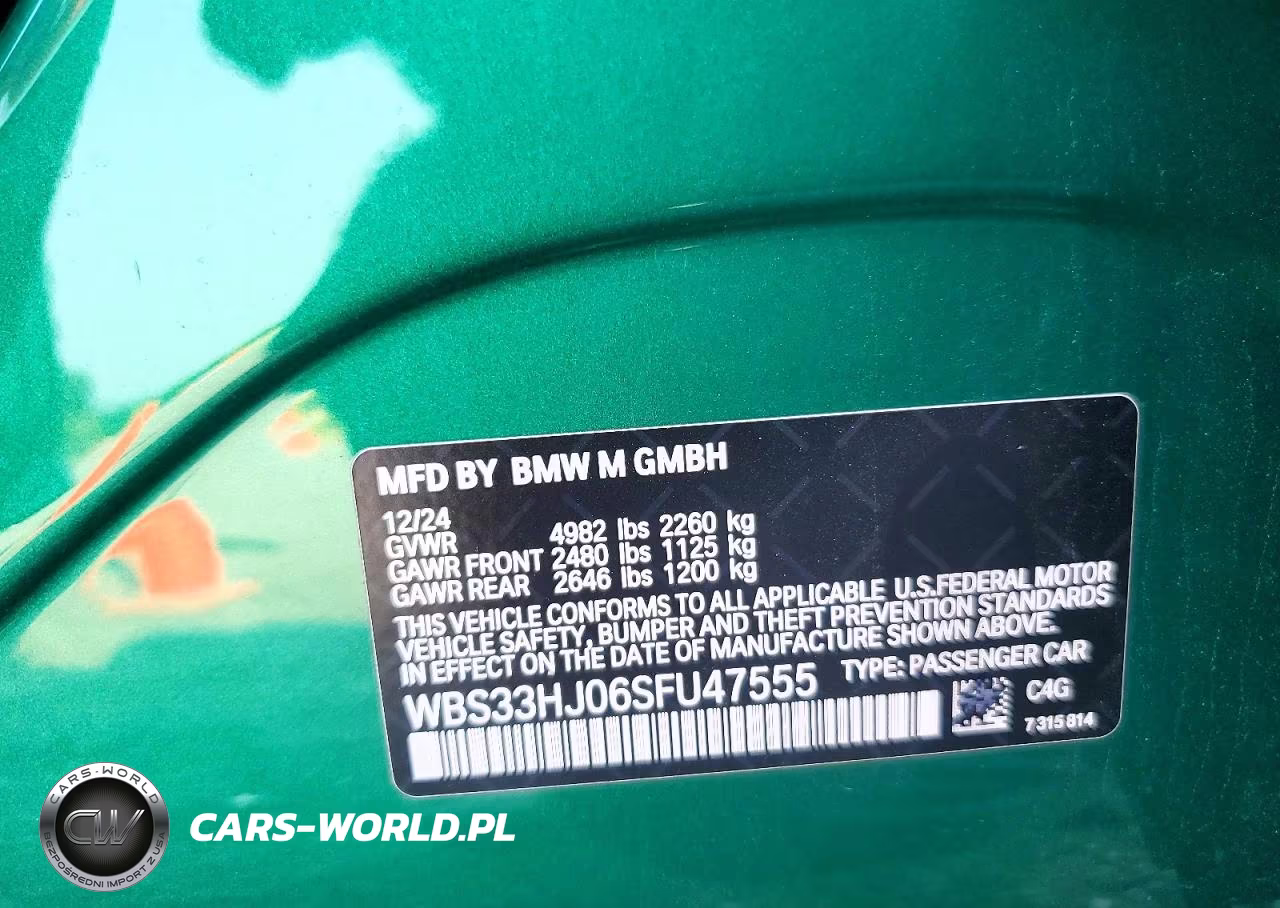 2025 BMW M3 Competition VIN:WBS33HJ06SFU47555 - 13