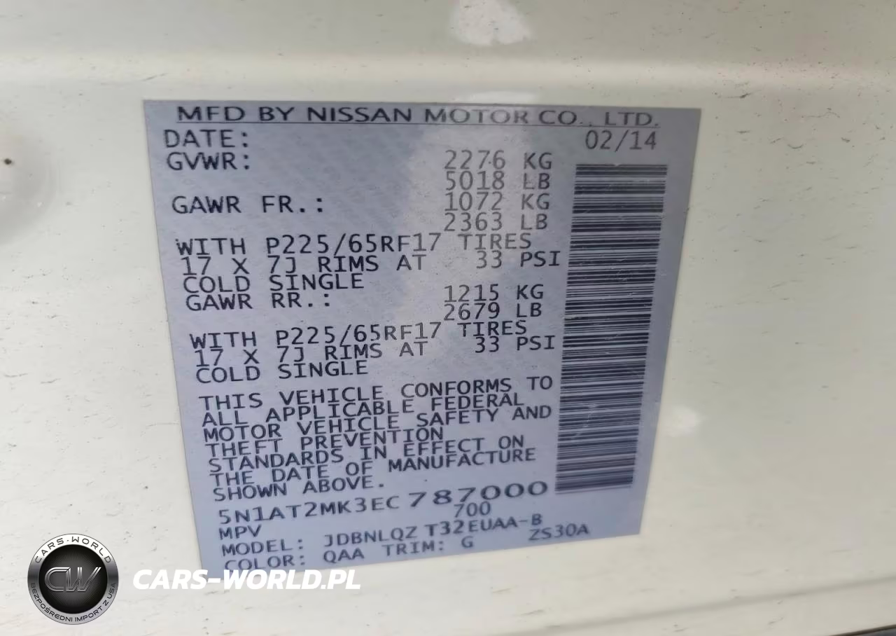 2014 Nissan Rogue Sv VIN:5N1AT2MK3EC787000 - 13