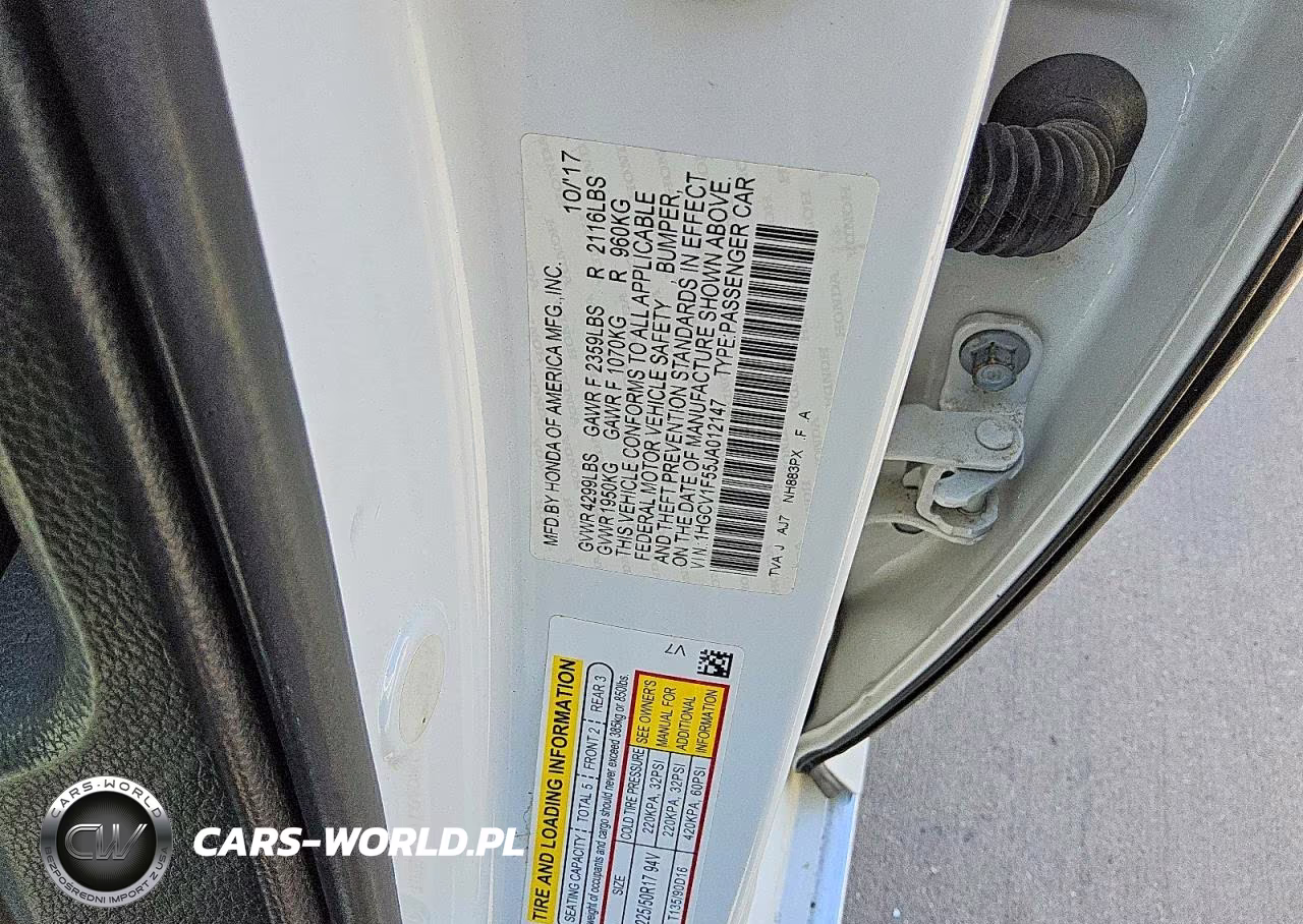 2018 Honda Accord Exl VIN:1HGCV1F55JA012147 - 12