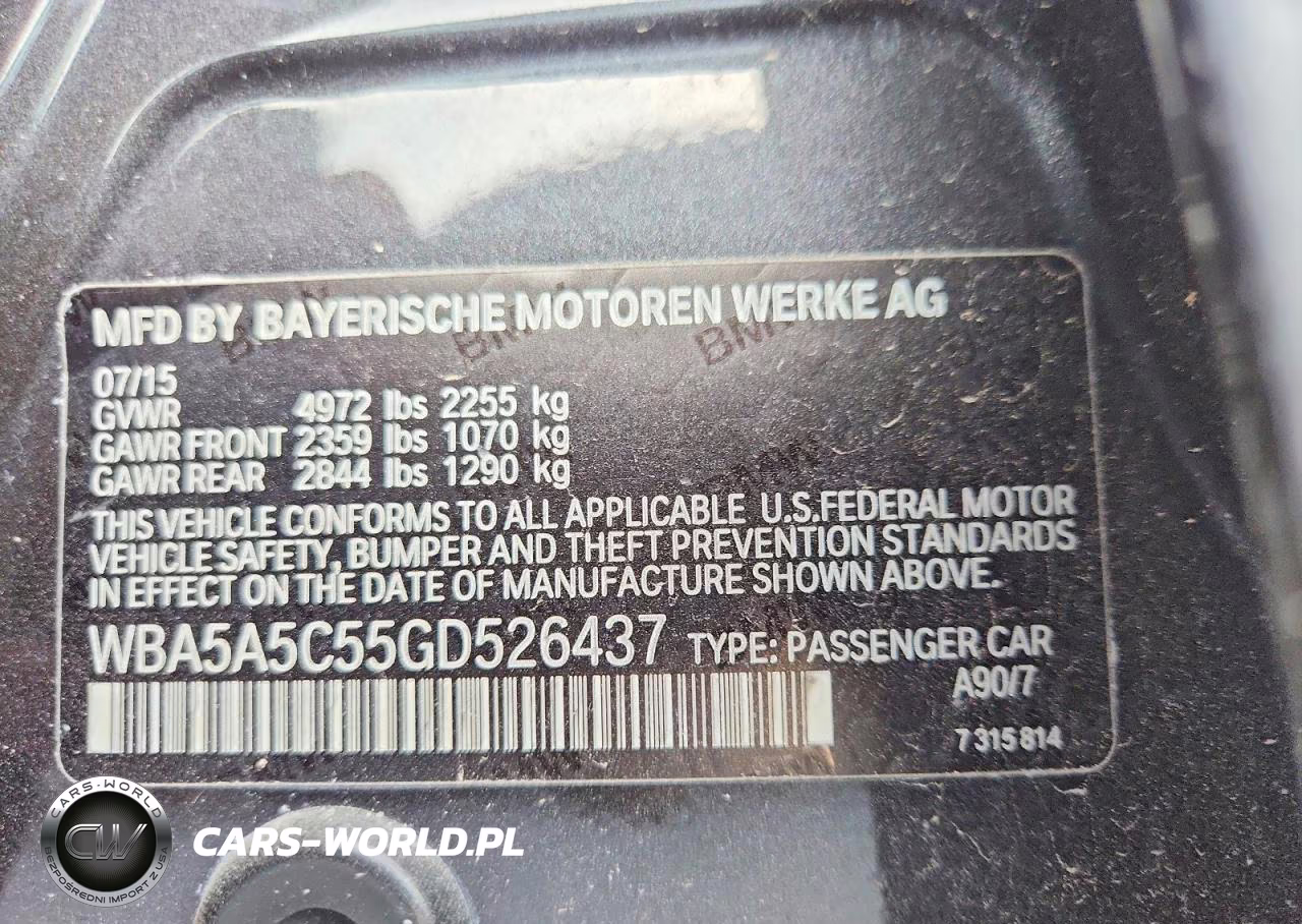 2016 BMW 528 I VIN:WBA5A5C55GD526437 - 12