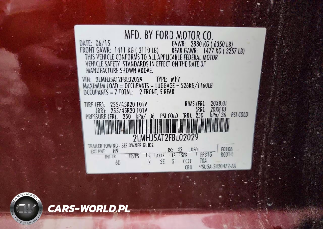 2015 Lincoln Mkt VIN:2LMHJ5AT2FBL02029 - 12