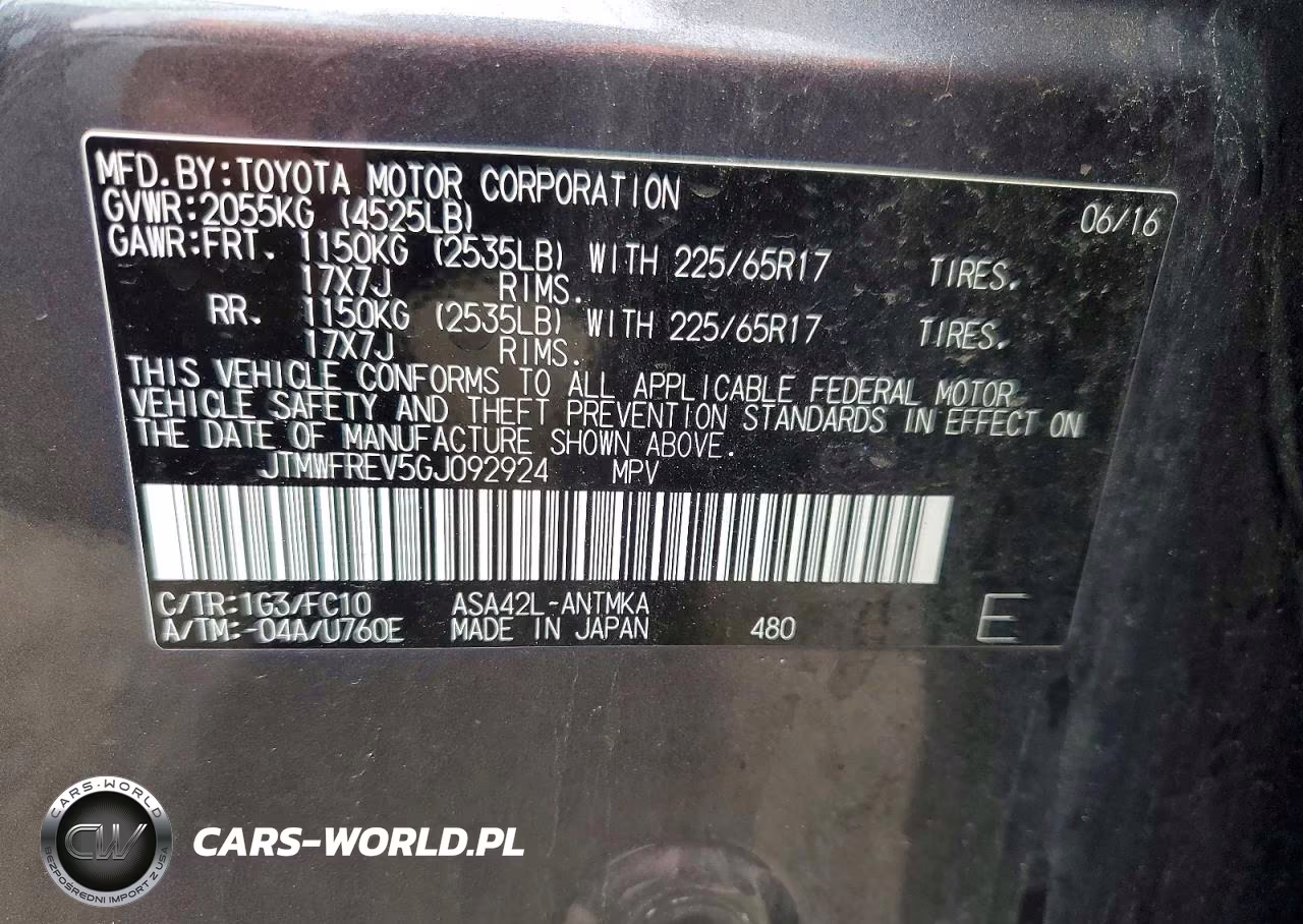 2016 Toyota Rav4 Xle VIN:JTMWFREV5GJ092924 - 13