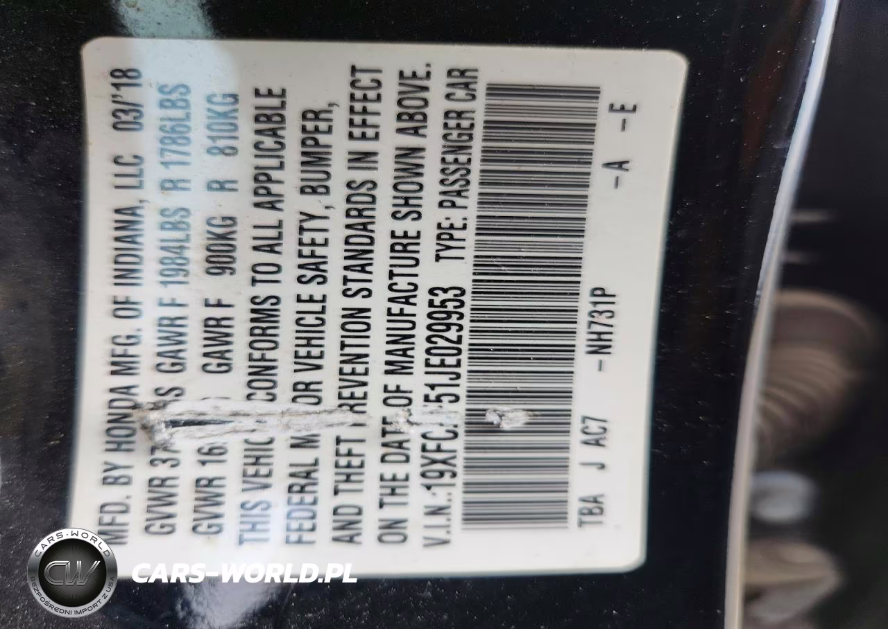 2018 Honda Civic Lx VIN:19XFC2F51JE029953 - 12