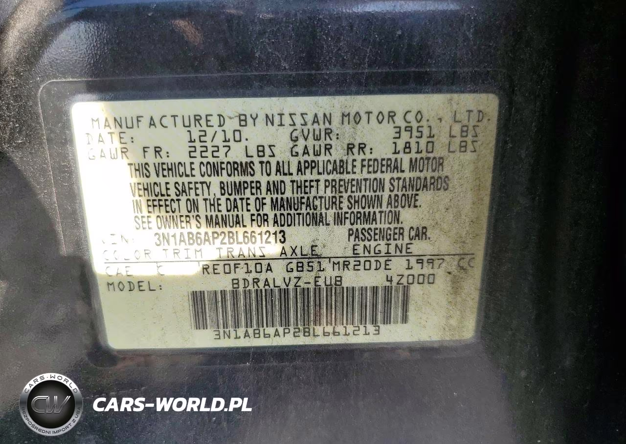 2011 Nissan Sentra 2.0 VIN:3N1AB6AP2BL661213 - 12