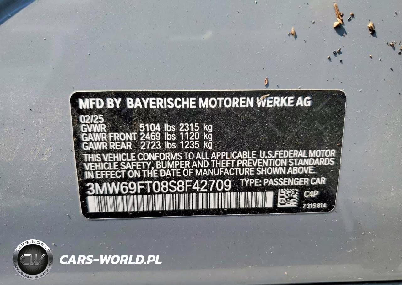 2025 BMW M340Xi VIN:3MW69FT08S8F42709 - 12