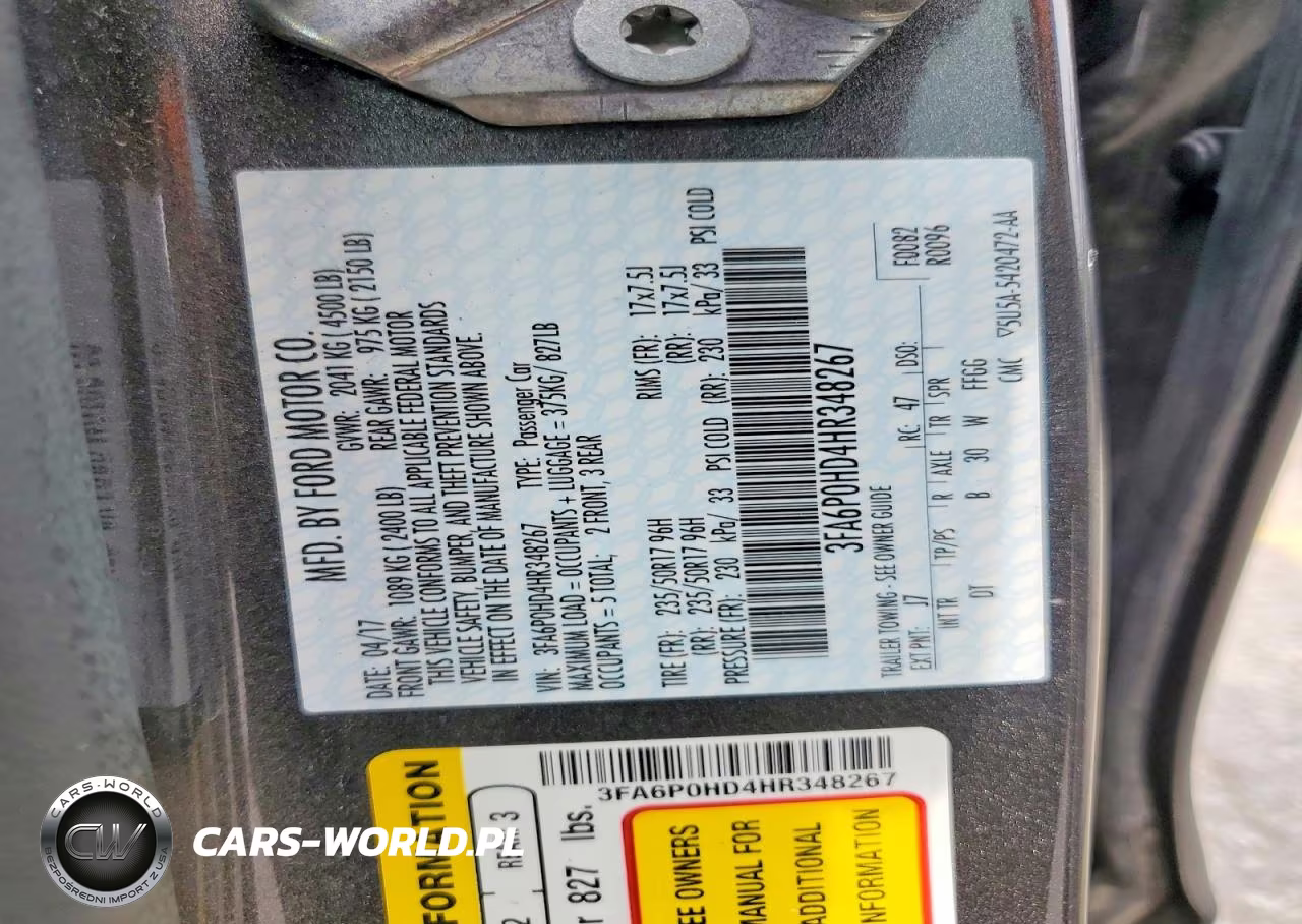 2017 Ford Fusion Se VIN:3FA6P0HD4HR348267 - 12