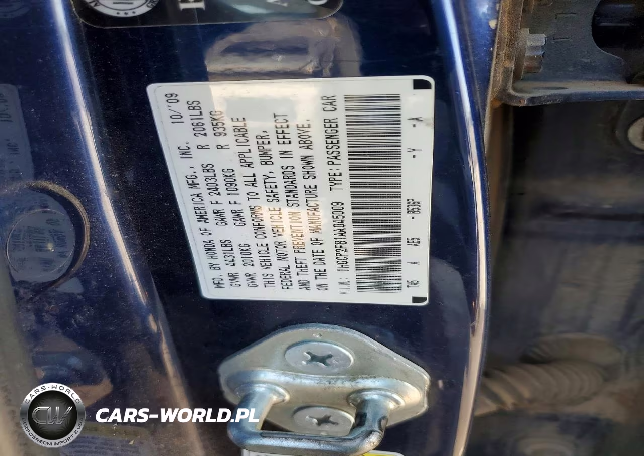 2010 Honda Accord Exl VIN:1HGCP2F81AA045009 - 12