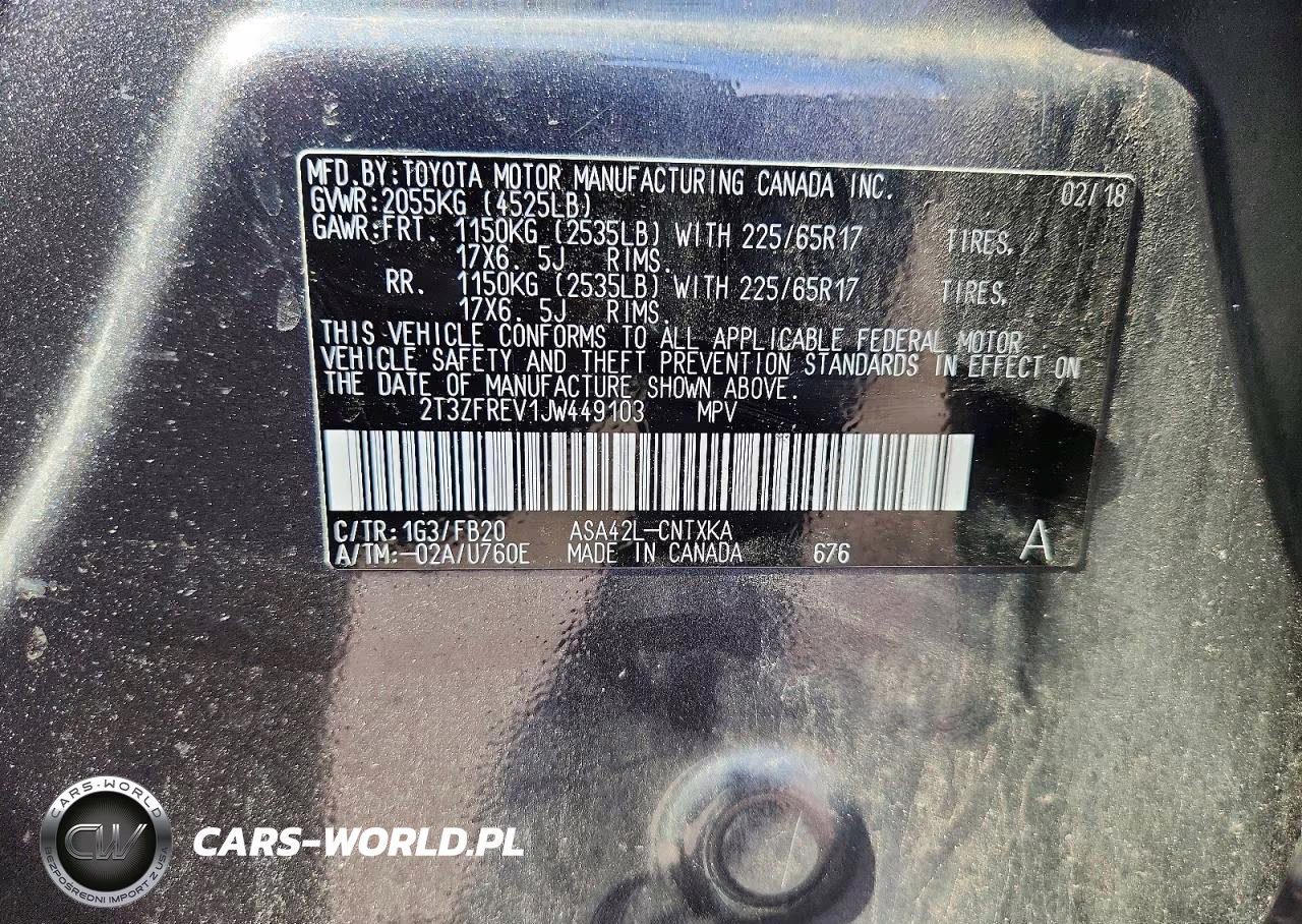 2018 Toyota Rav4 Le VIN:2T3ZFREV1JW449103 - 14