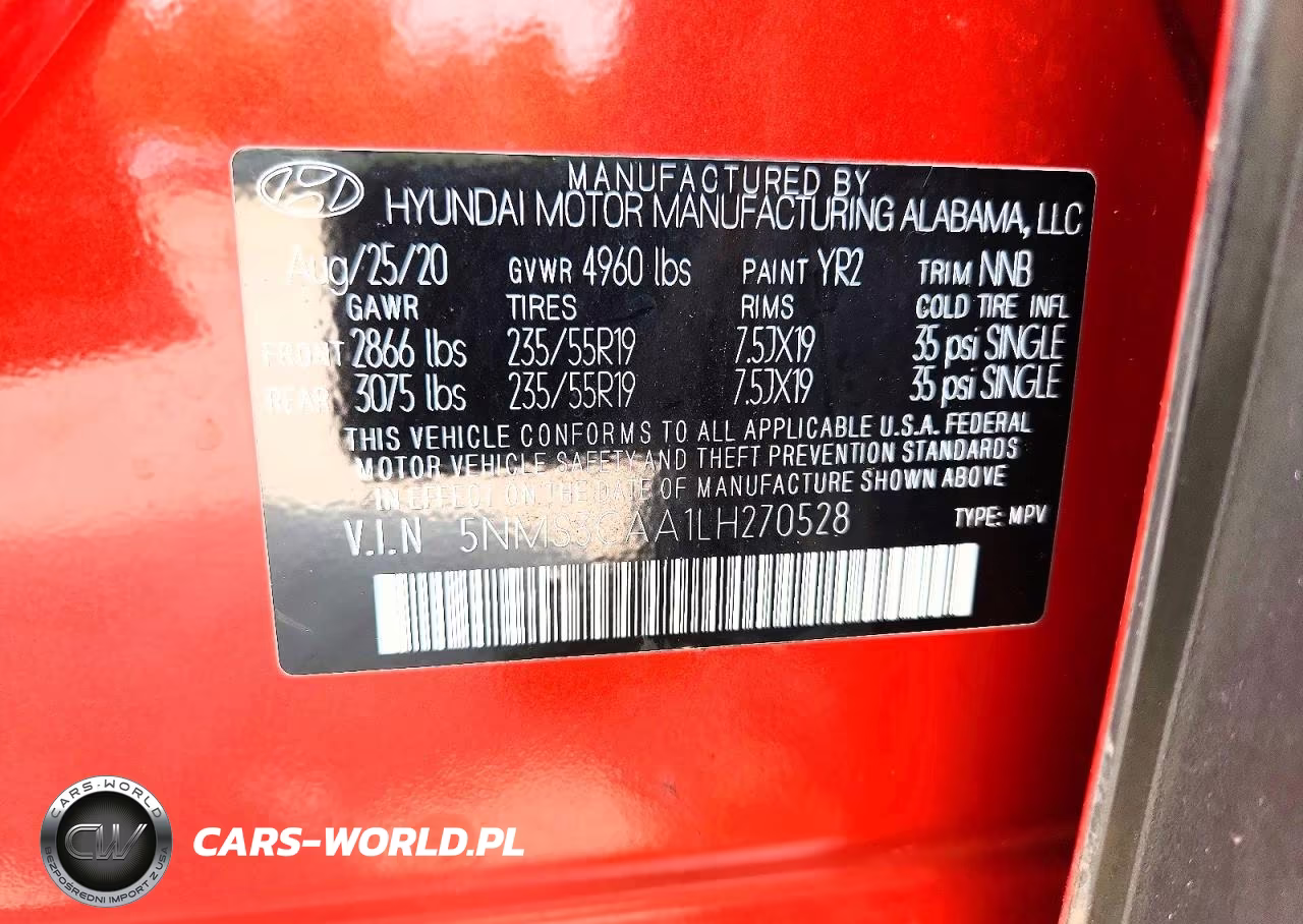 2020 Hyundai Santa Fe Sel 2.0T VIN:5NMS3CAA1LH270528 - 13