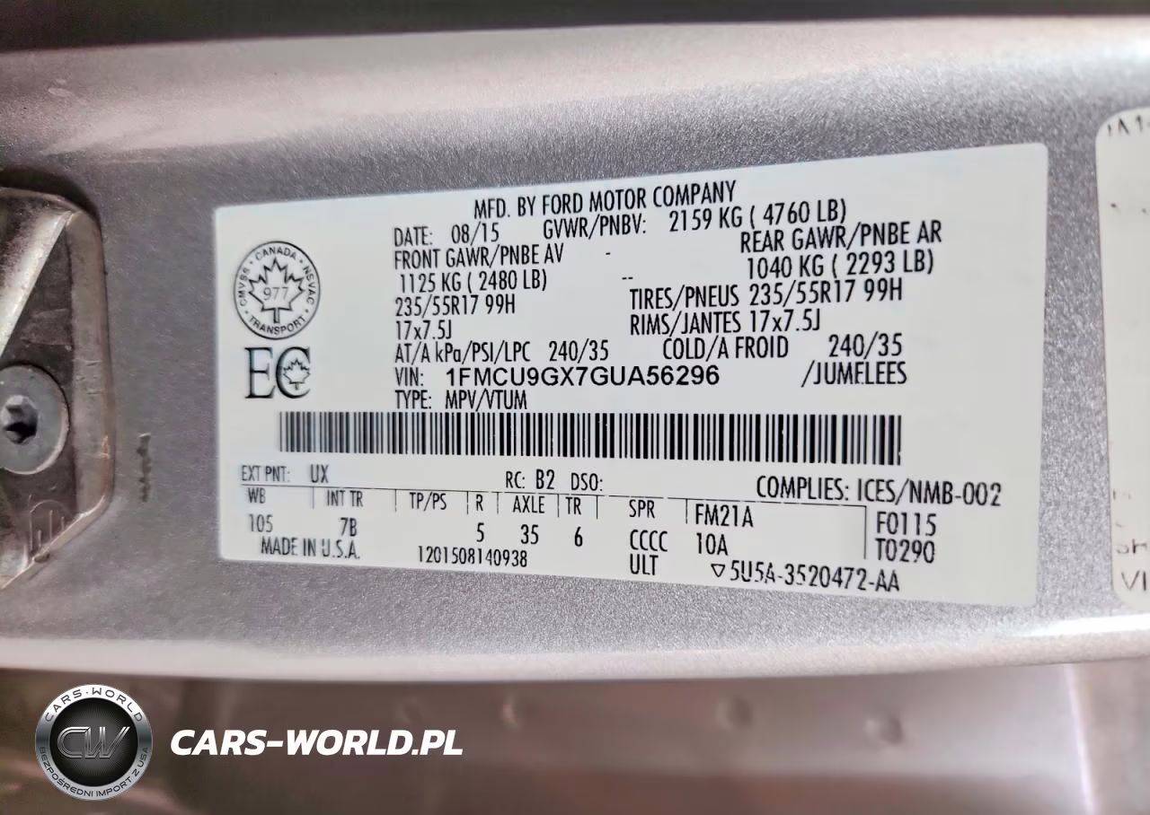2016 Ford Escape Se VIN:1FMCU9GX7GUA56296 - 13