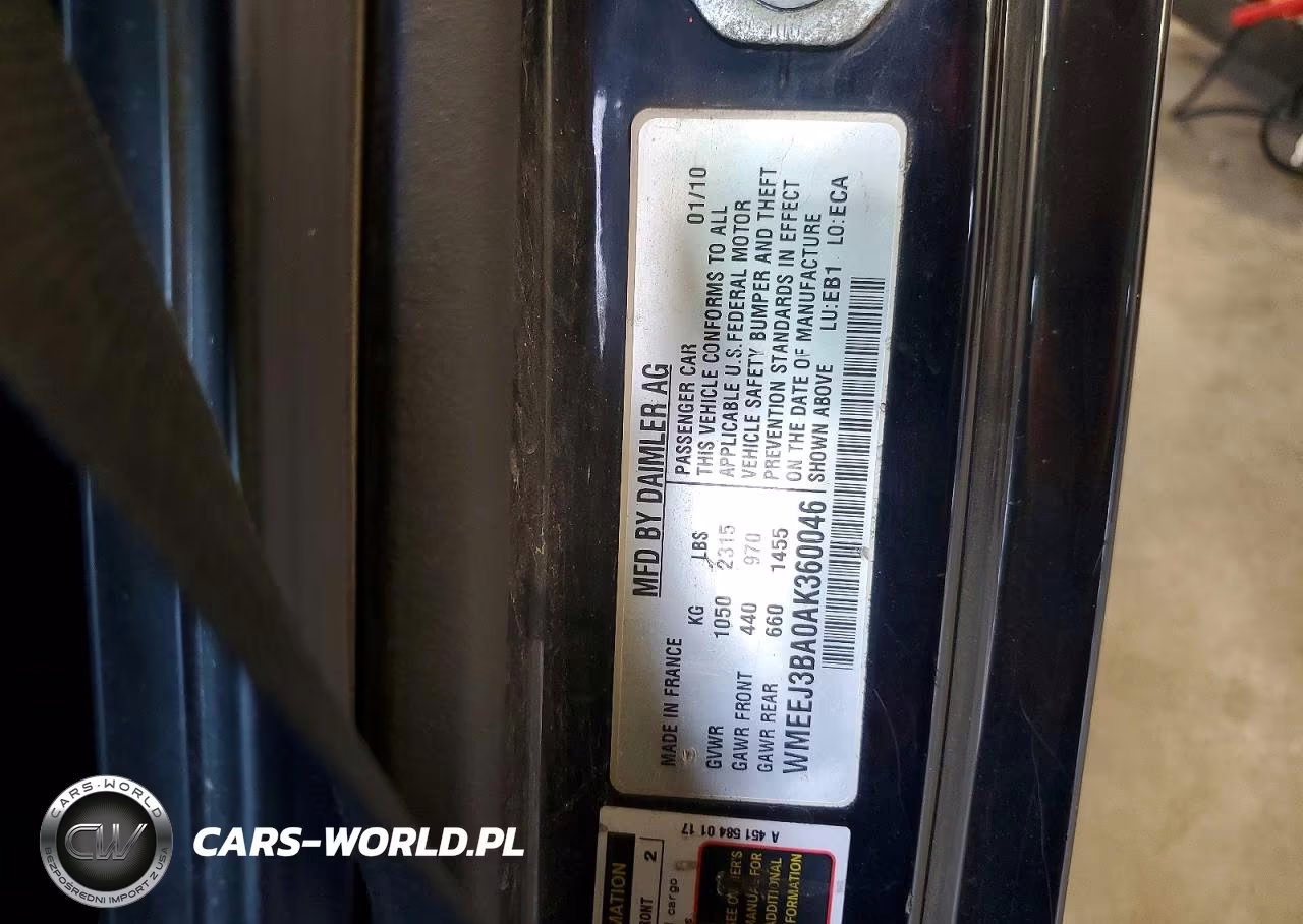 2010 Smart Fortwo Pure VIN:WMEEJ3BA0AK360046 - 12