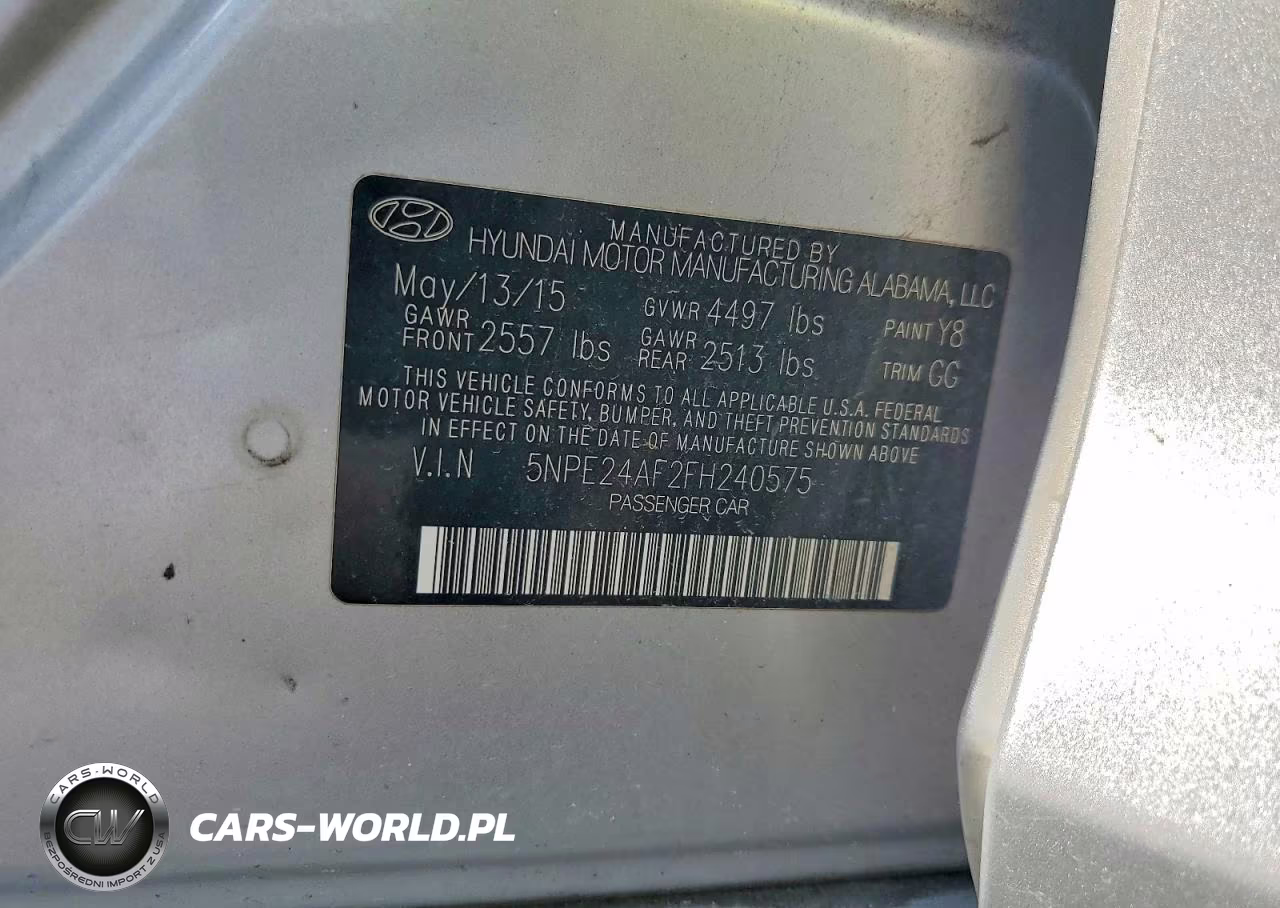 2015 Hyundai Sonata Se VIN:5NPE24AF2FH240575 - 12
