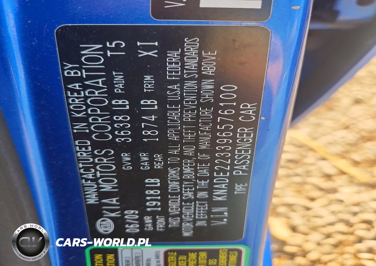 2009 Kia Rio Base VIN:KNADE223396576100 - 12