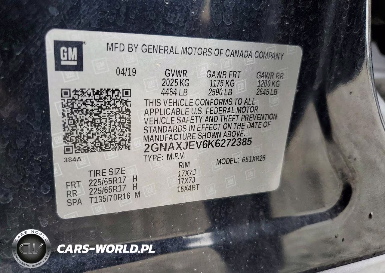 2019 Chevrolet Equinox Lt VIN:2GNAXJEV6K6272385 - 13