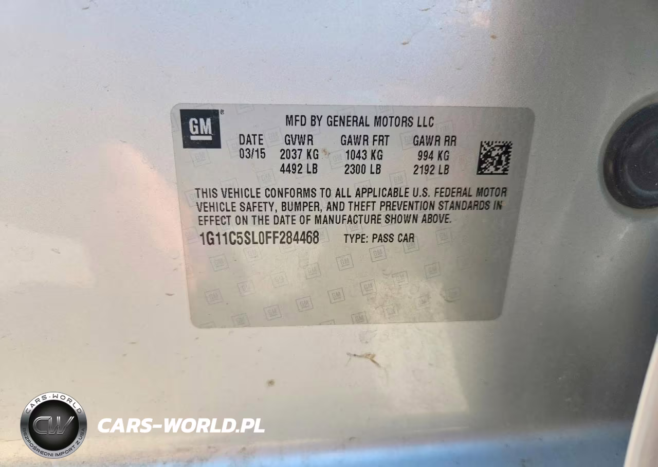 2015 Chevrolet Malibu 1Lt VIN:1G11C5SL0FF284468 - 12
