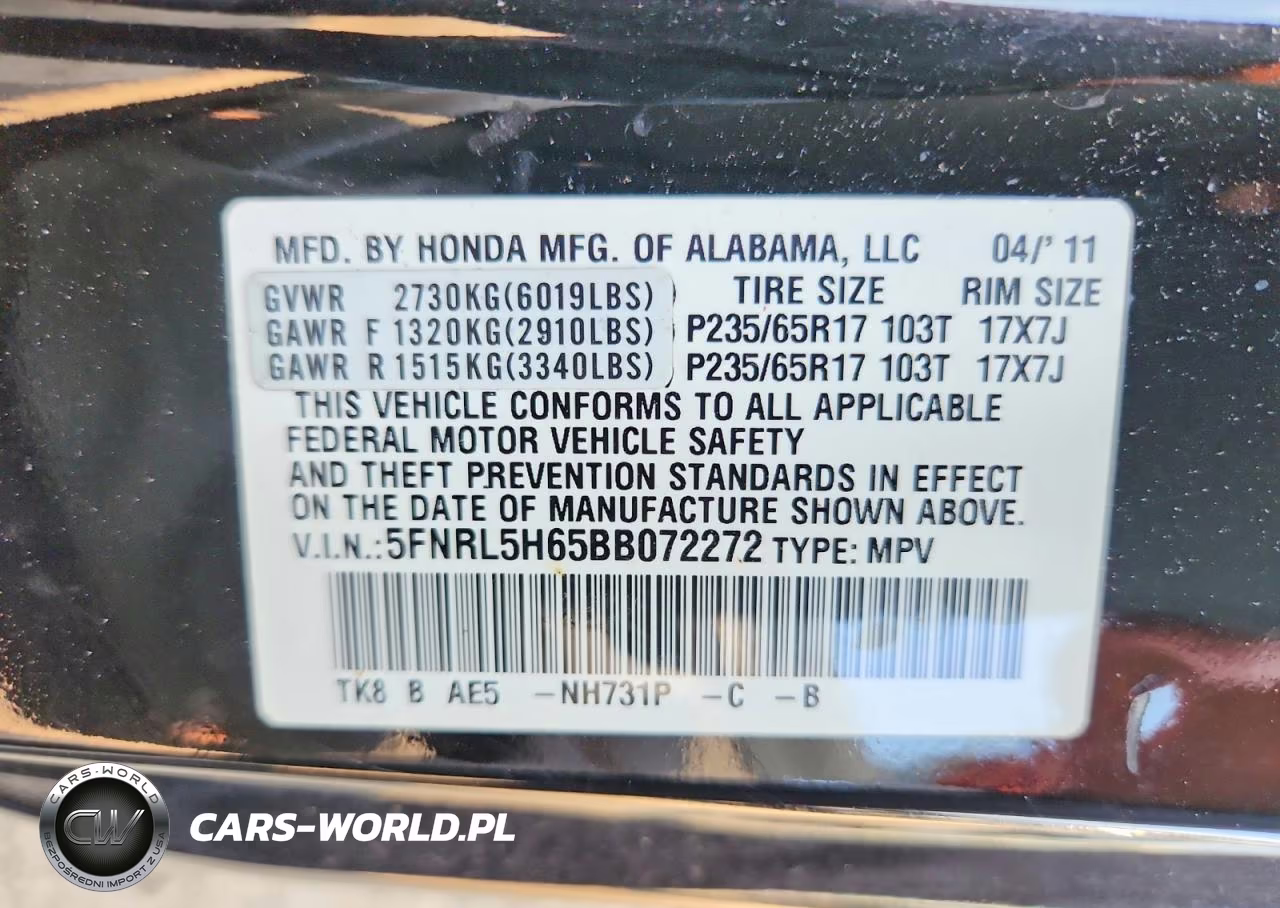 2011 Honda Odyssey Exl VIN:5FNRL5H65BB072272 - 13
