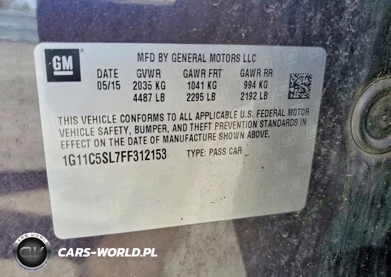 2015 Chevrolet Malibu 1Lt VIN:1G11C5SL7FF312153 - 12