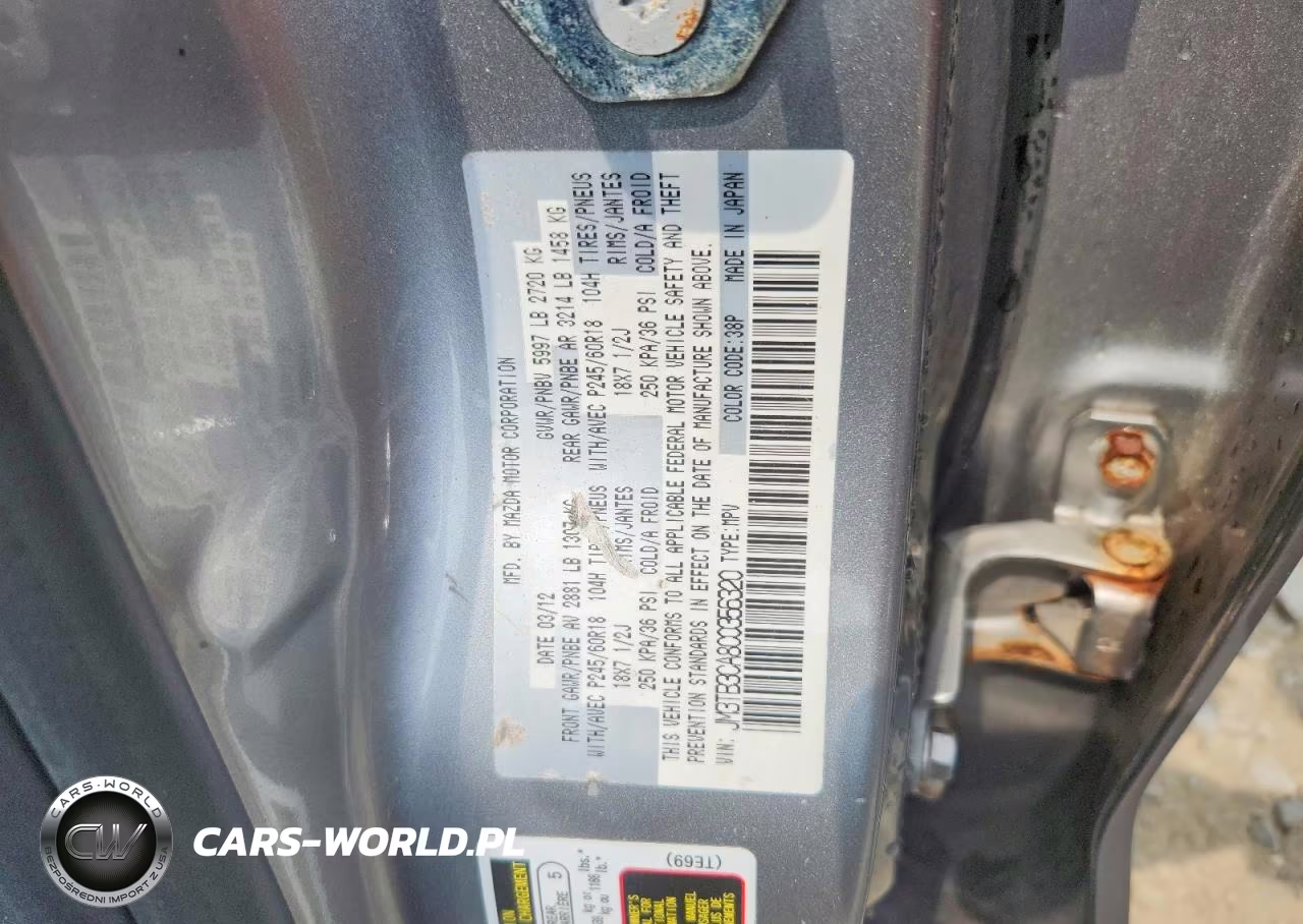 2012 Mazda Cx-9 VIN:JM3TB3CA8C0356320 - 14