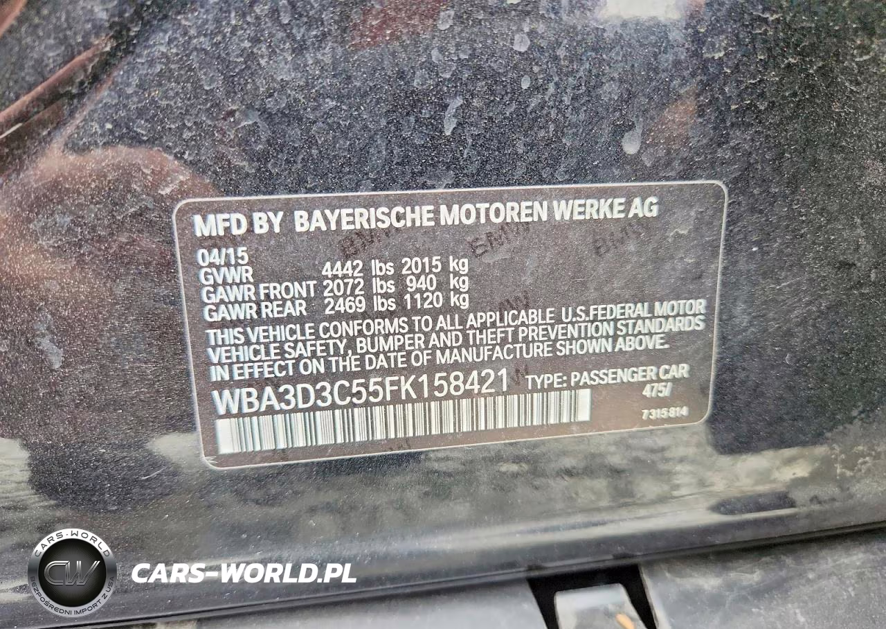 2015 BMW 328 D VIN:WBA3D3C55FK158421 - 12