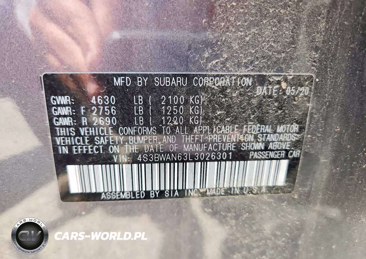 2020 Subaru Legacy Limited VIN:4S3BWAN63L3026301 - 12