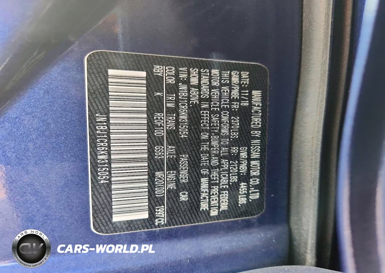 2019 Nissan Rogue Sport Sv VIN:JN1BJ1CR6KW315054 - 12