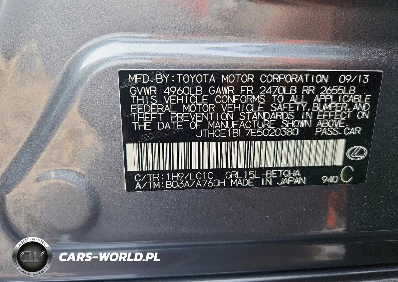 2014 Lexus Gs 350 VIN:JTHCE1BL7E5020380 - 12