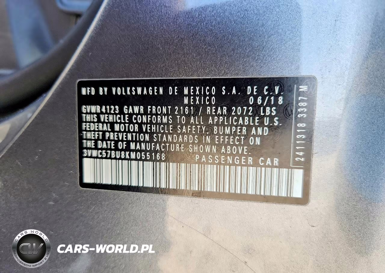 2019 Volkswagen Jetta S VIN:3VWC57BU8KM055168 - 13