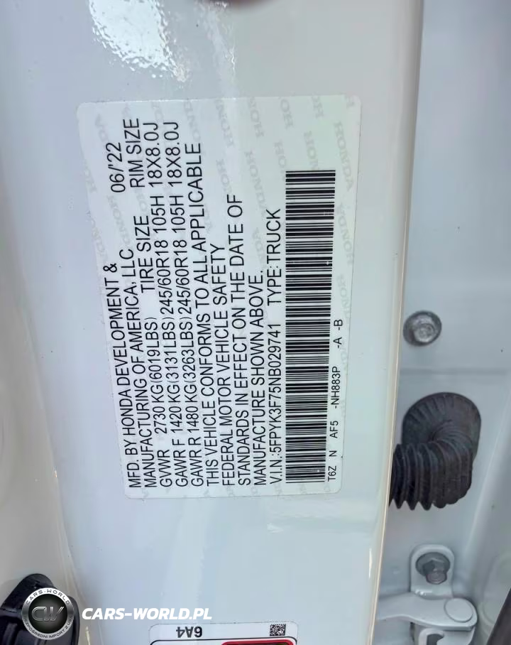 2022 Honda Ridgeline Rtl VIN:5FPYK3F75NB029741 - 10
