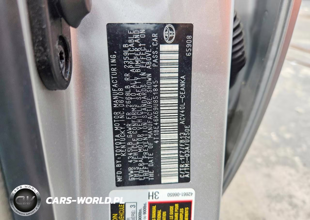 2009 Toyota Camry Base VIN:4T1BE46K69U851845 - 12