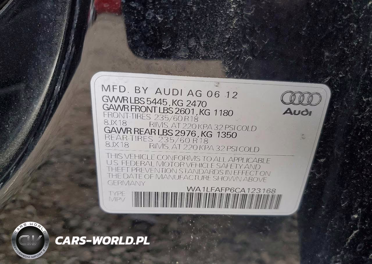 2012 Audi Q5 Premium Plus VIN:WA1LFAFP6CA123168 - 13