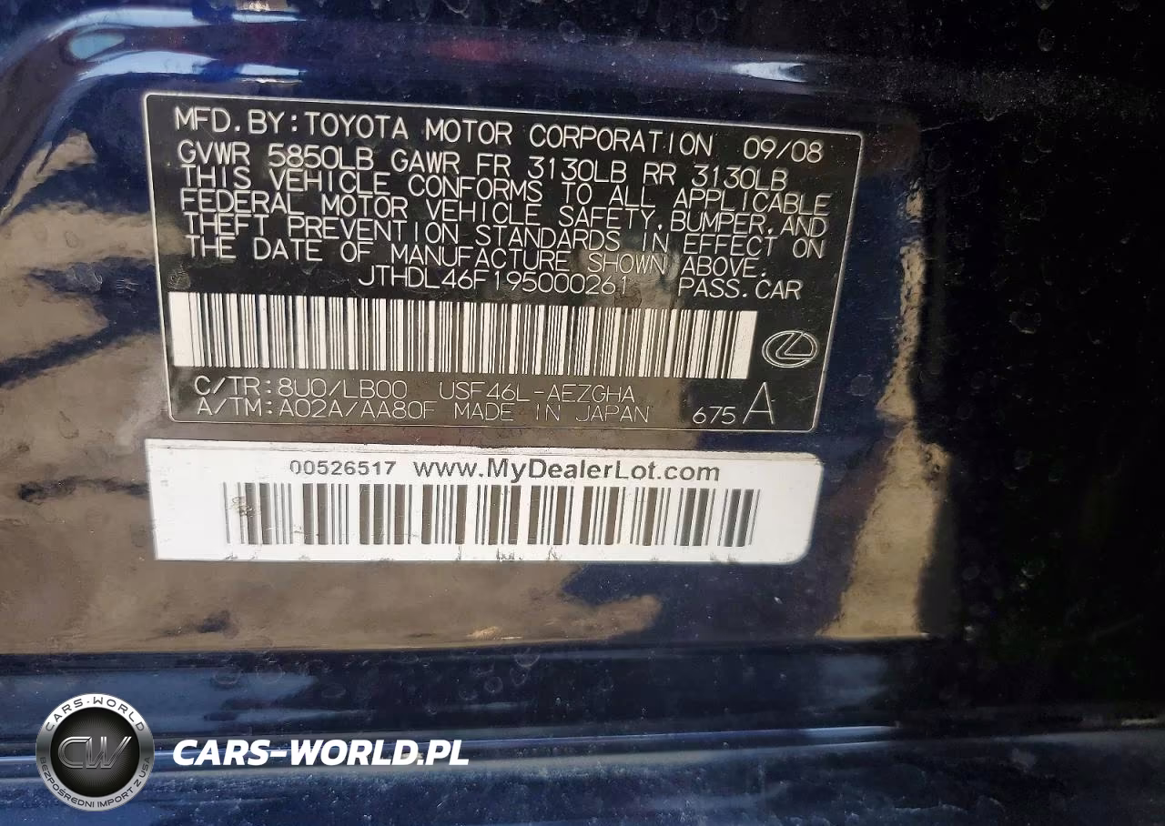 2009 Lexus Ls 460L VIN:JTHDL46F195000261 - 12