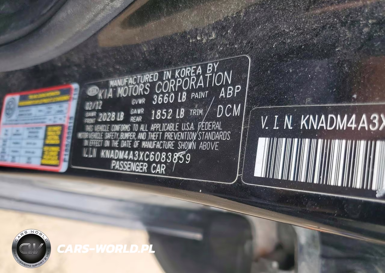 2012 Kia Rio Lx VIN:KNADM4A3XC6083859 - 12