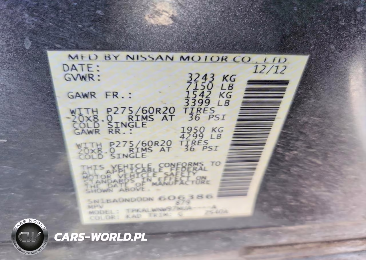 2013 Nissan Armada Sv VIN:5N1BA0ND0DN606386 - 13