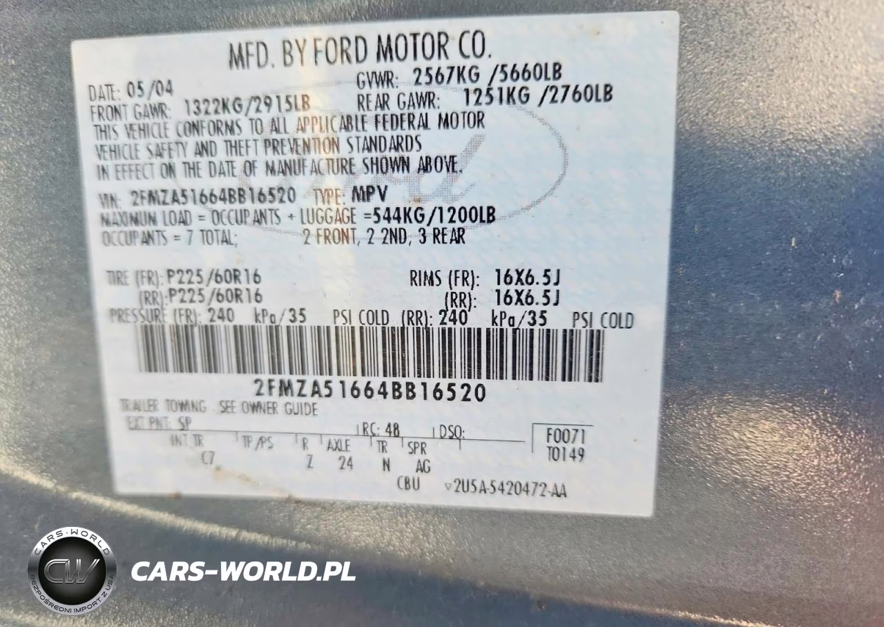 2004 Ford Freestar Se VIN:2FMZA51664BB16520 - 14